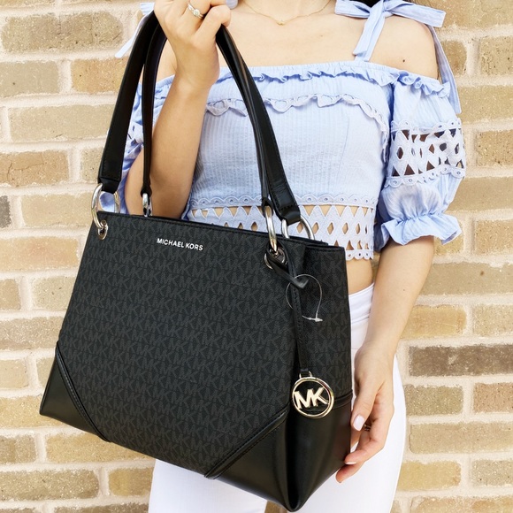 Gaby’sBags👜💕-Michael Kors Tote black MK - Picture 3 of 5